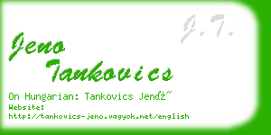 jeno tankovics business card